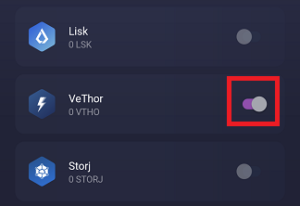 Enable VeThor Staking Rewards exodus mobile