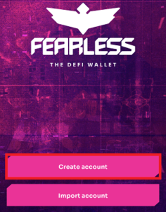 Fearless wallet create account