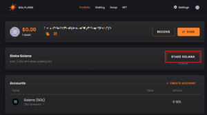 How to Stake Sol on Solflare