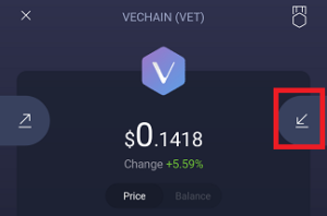 Select VET Staking Address on exodus mobile