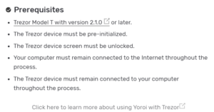 Trezor Prerequisites