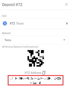 binance xtz address