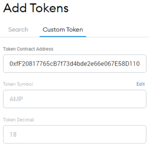 desktop metamask amp token contract address