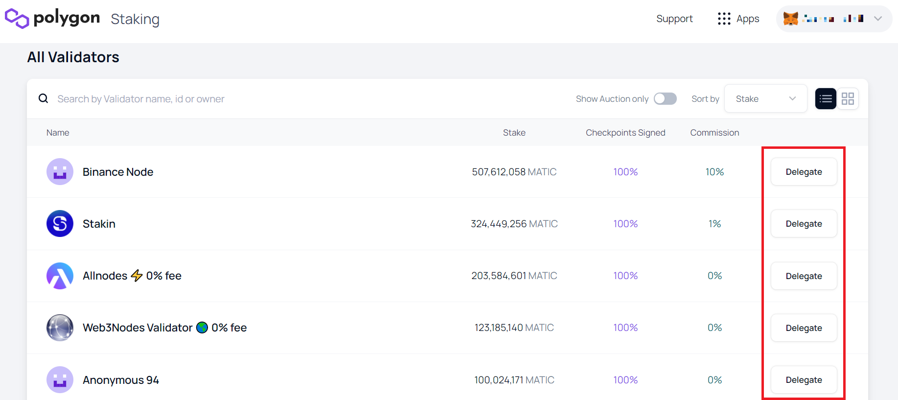 matic crypto staking