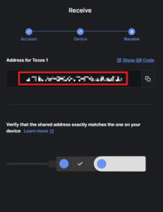 ledger xtz address