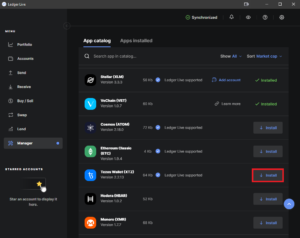 ledger xtz install app