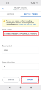 mobile metamask custom token