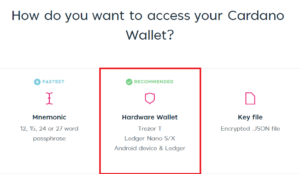 Access Adalite wallet with hardware wallet