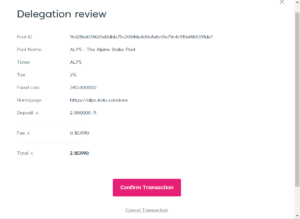 Confirm Staking Delegation Review