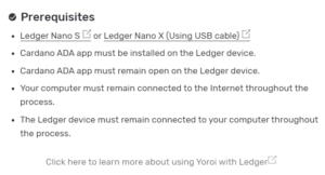 Ledger Prerequisites