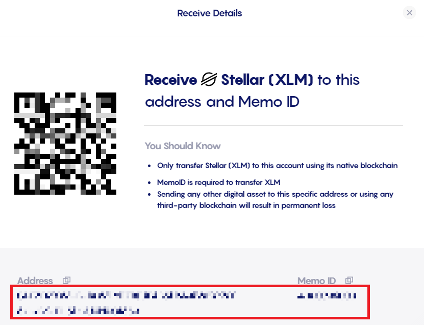 desktop celsius xlm address and memo id