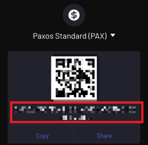 mobile celsius Paxos pax address