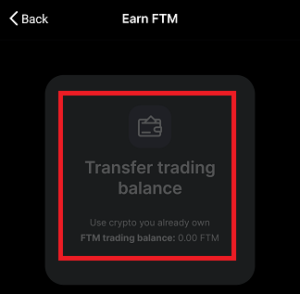 mobile gemini Fantom ftm trading balance