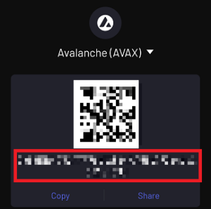 mobile celsius avax Avalanche address